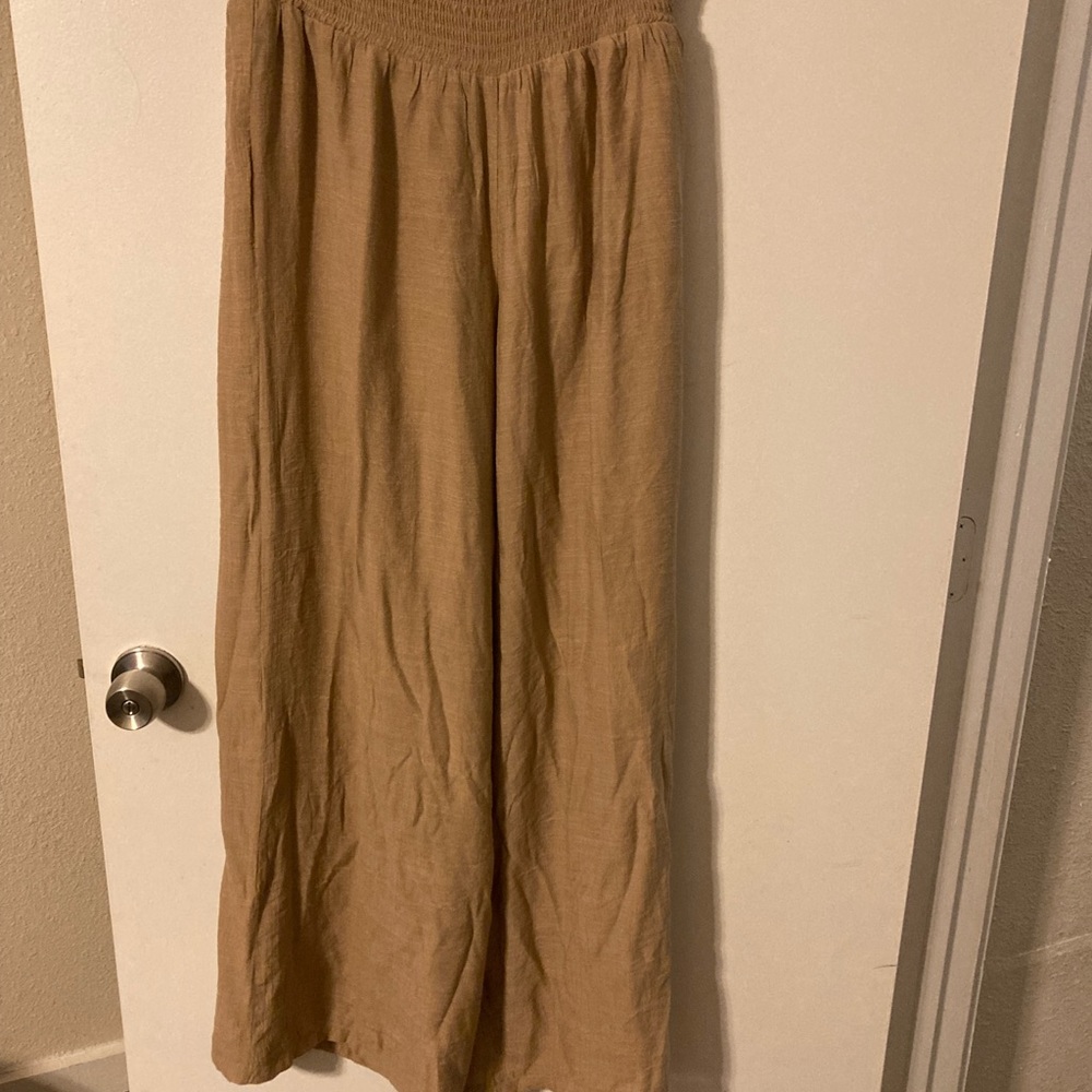 Tan linen pants size M
